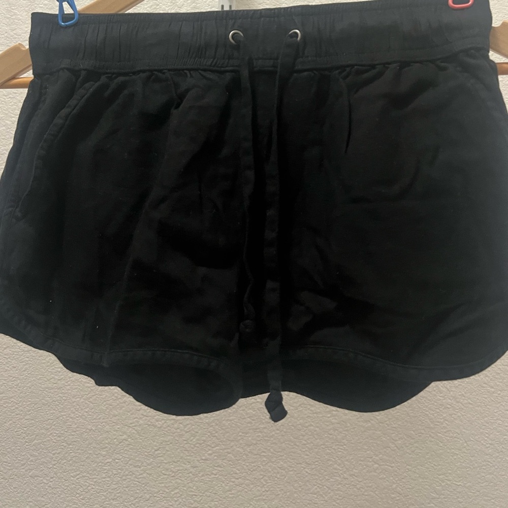 size small; plain black shorts